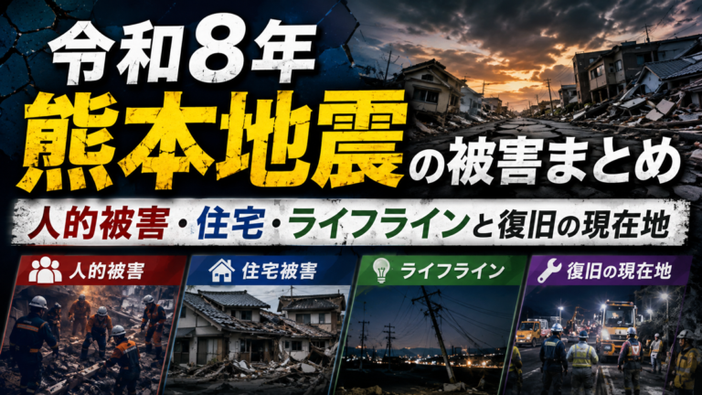 令和8年熊本地震の被害まとめ｜人的被害・住宅・ライフラインと復旧の現在地