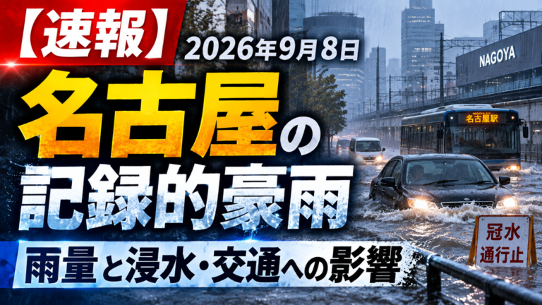 【速報】2026年9月8日 名古屋の記録的豪雨｜雨量と浸水・交通への影響