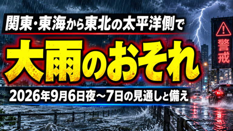 関東・東海から東北の太平洋側で大雨のおそれ｜9月6日夜〜7日の見通しと備え