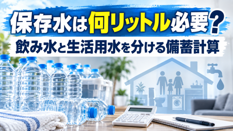 保存水は何リットル必要？｜飲み水と生活用水を分ける備蓄計算