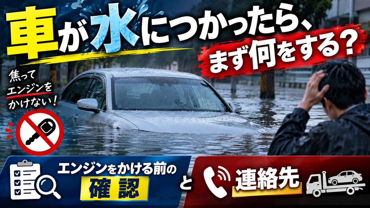 車が水につかったら、まず何をする？｜エンジンをかける前の確認と連絡先