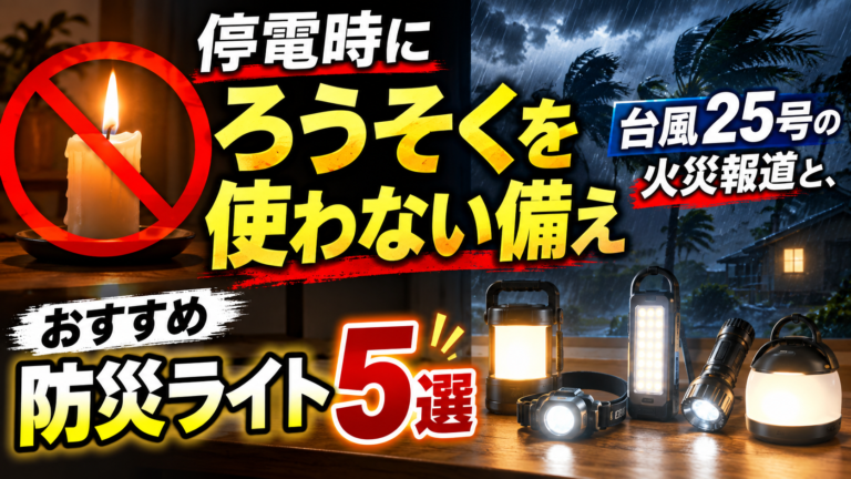 停電時にろうそくを使わない備え｜台風25号の火災報道と、おすすめ防災ライト5選