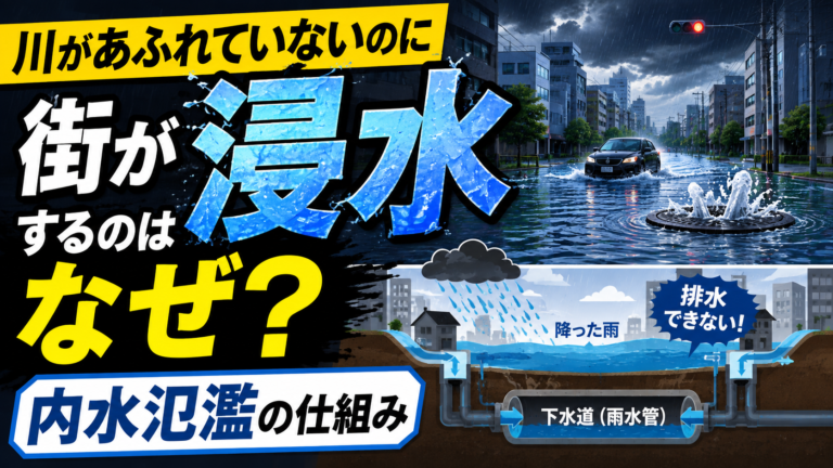 川があふれていないのに街が浸水するのはなぜ？内水氾濫の仕組み