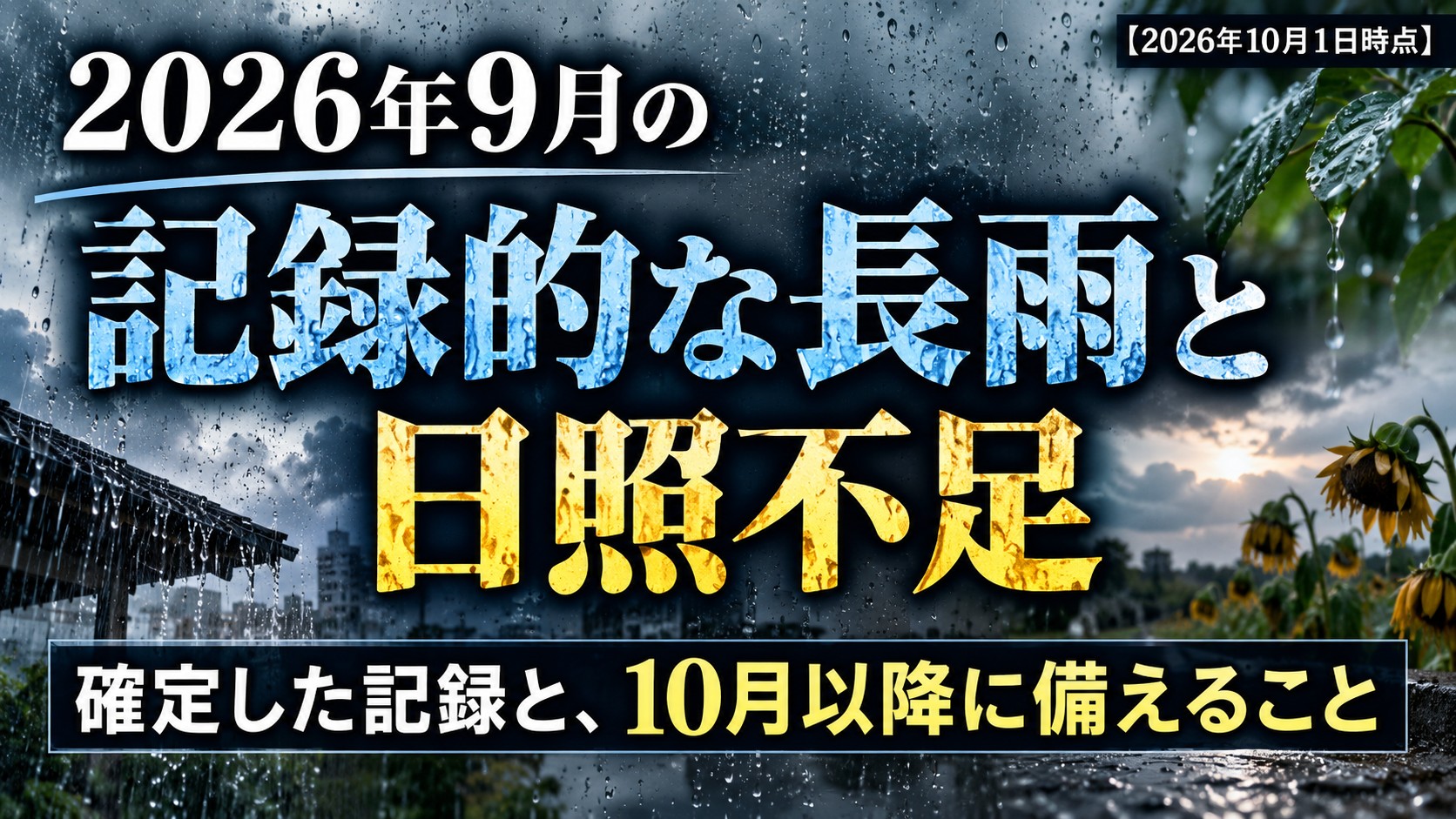 2026年9月の記録的な長雨と日照不足｜確定した記録と、10月以降に備えること【2026年10月1日時点】