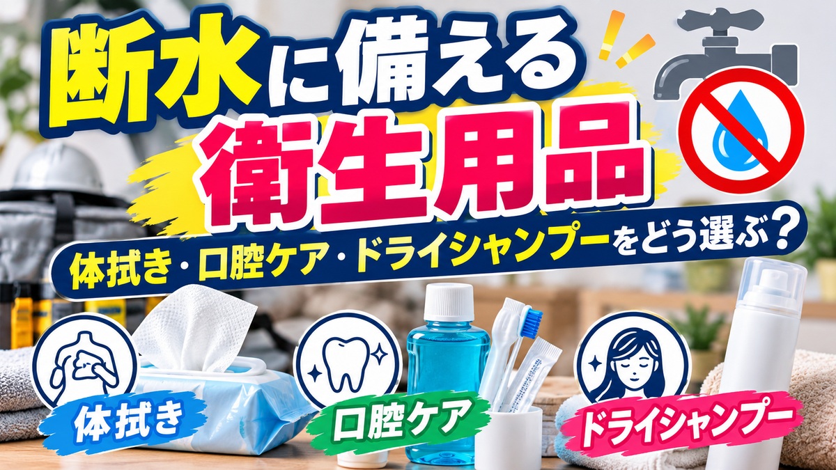 断水に備える衛生用品｜体拭き・口腔ケア・ドライシャンプーをどう選ぶ？
